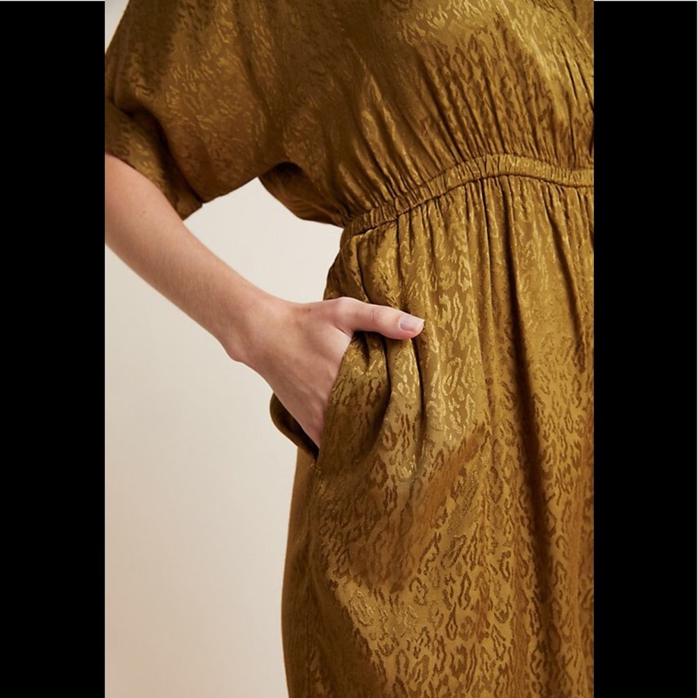 Anthropologie Animal Jacquard Jumpsuit in MOSS NWT M - Picture 2 of 8